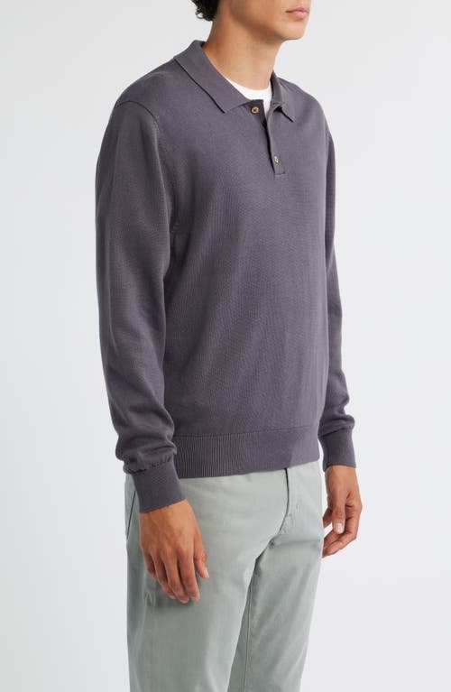 Alex Crane Feather Organic Cotton Polo Sweater In Gray