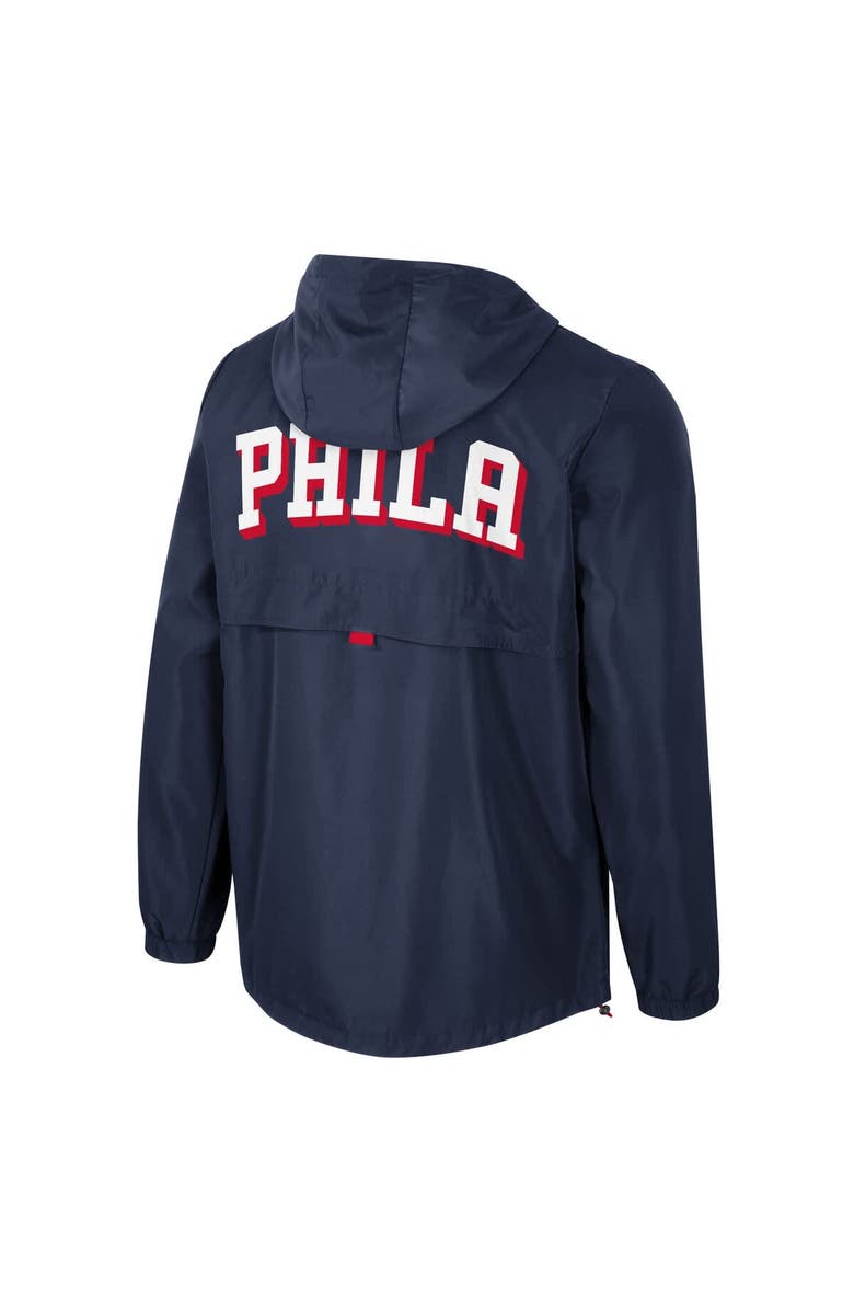 Stadium Essentials Unisex Stadium Essentials Navy Philadelphia 76ers Compete Quarter-Zip Windbreaker Jacket, Alternate, color, 