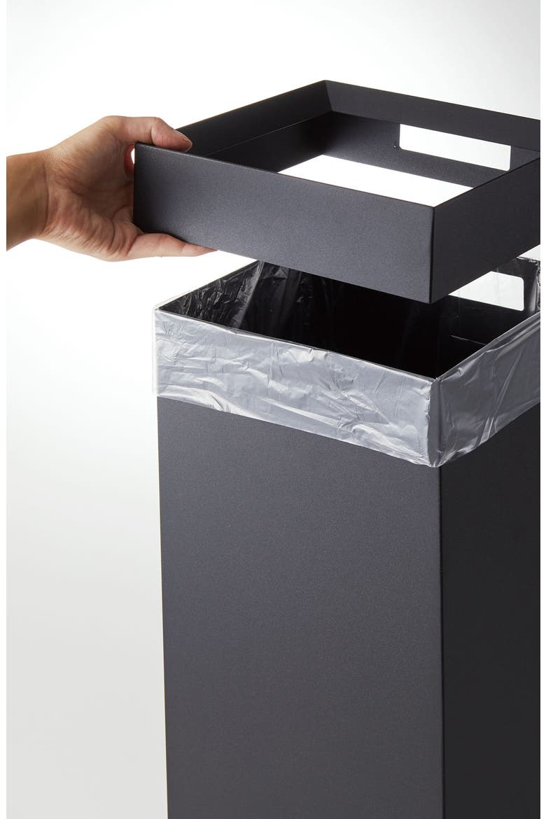 Tall Trash Can, Alternate, color, BLACK