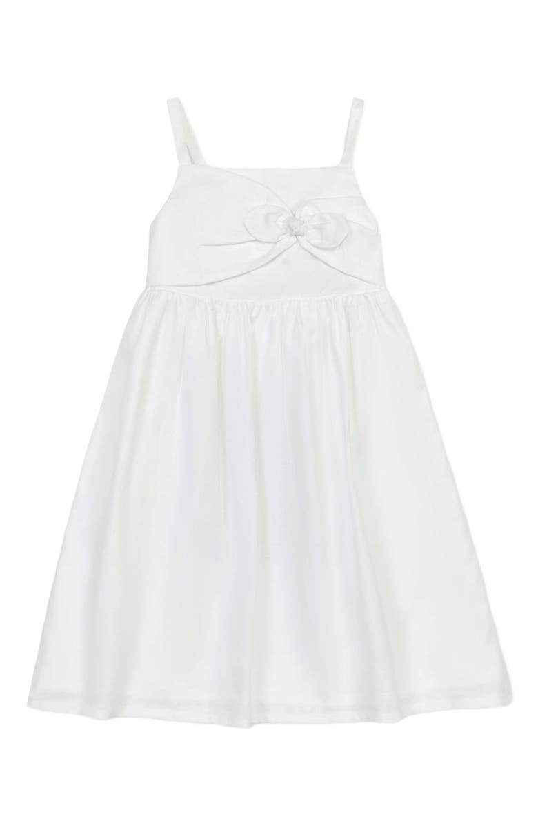 Hope & Henry Girls' Sleeveless Bow Front Linen Sundress, Kids, Alternate, color,