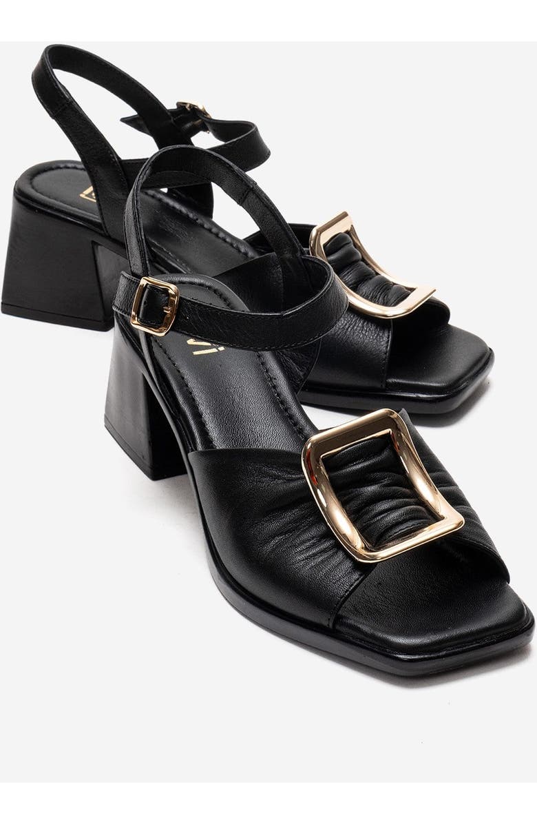 Forever & Always Shoes Asha Leather Block Heel Sandal, Main, color, Black