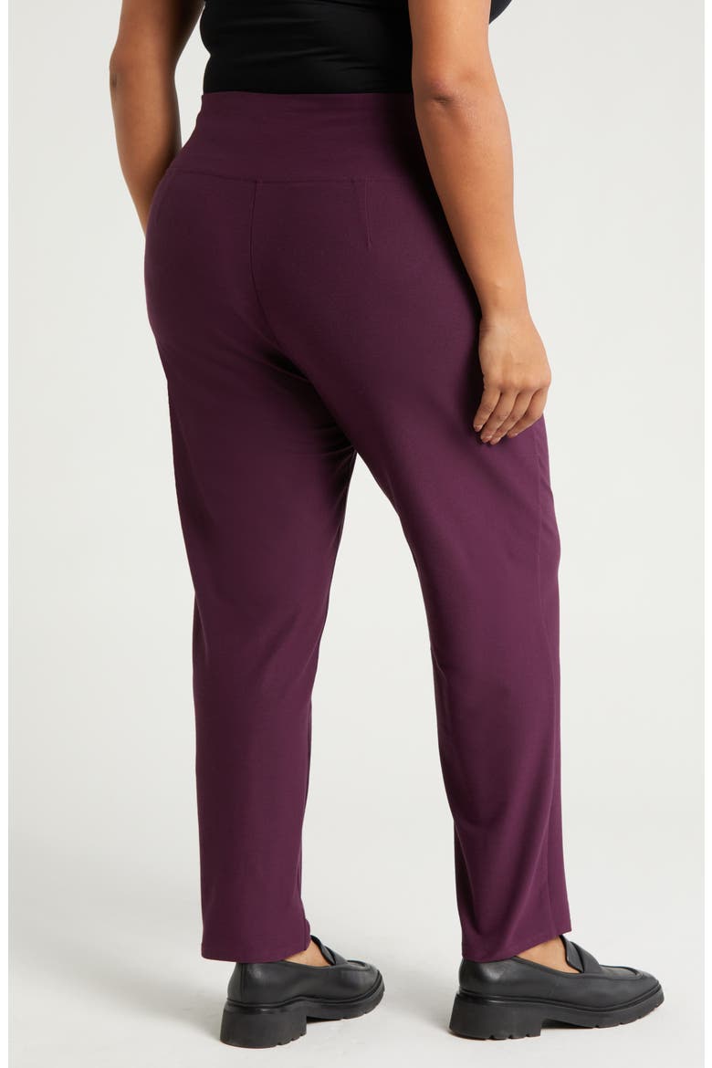 High Waist Slim Stretch Ankle Pants, Alternate, color, BLACKBERRY