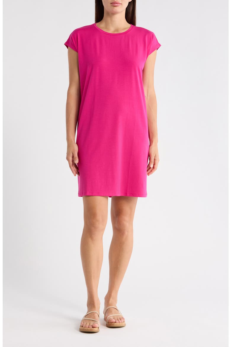 Crewneck Boxy Dress, Main, color, FUCHSIA