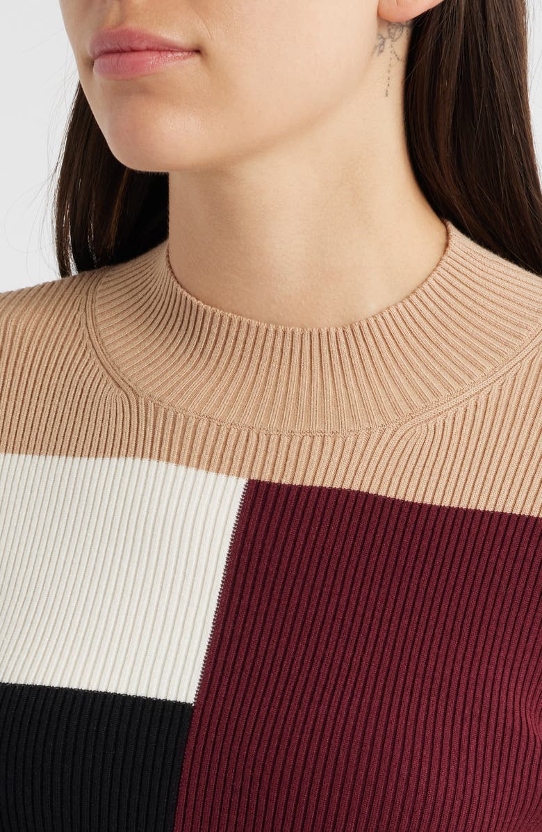 Elie Tahari The Odelia Colorblock Sweater, Alternate, color, French Beige