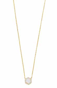 ARGENTO VIVO Pavé Mother-of-Pearl Hexagon Pendant Necklace