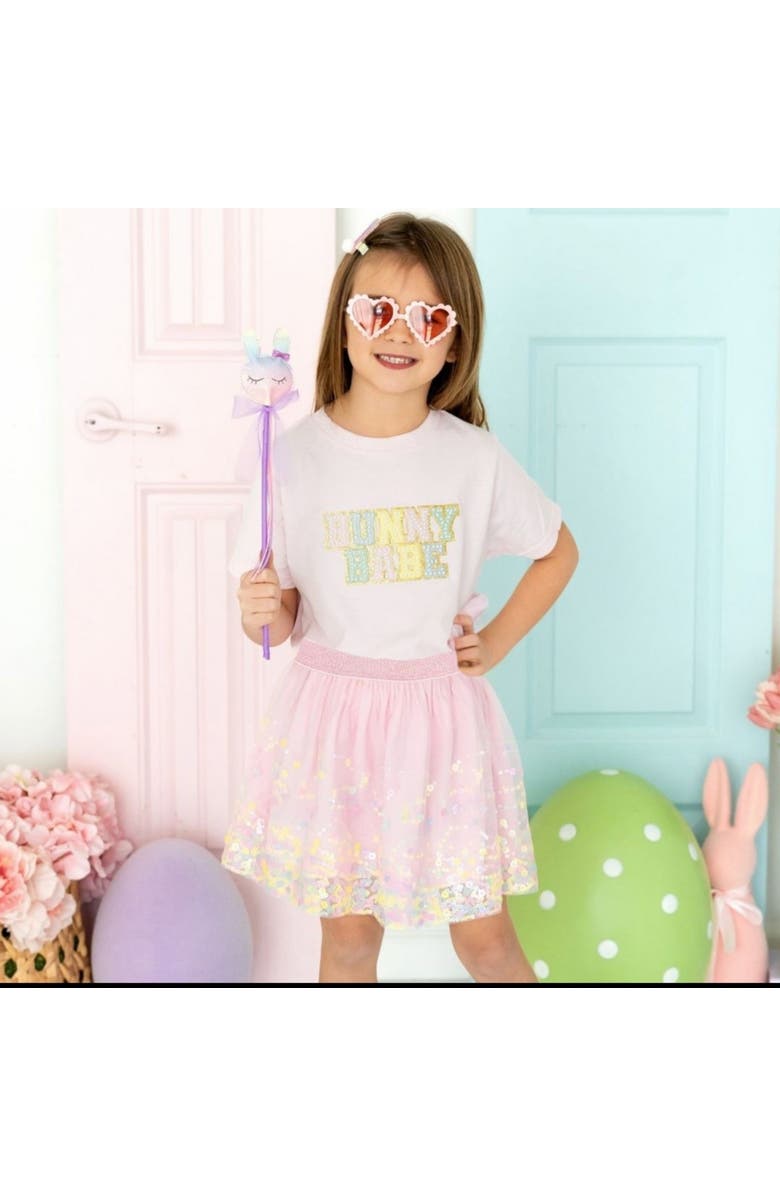 Sweet Wink Bunny Babe Patch Easter Short Sleeve T-Shirt, Alternate, color, 