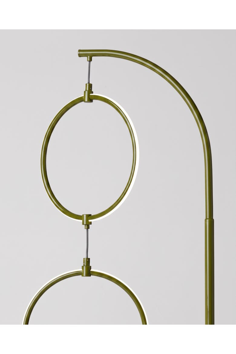 3 Ring Lamp 74" Novelty Halo Integrated LED Floor Lamp with 3-Way Dimming, Alternate, color, Green