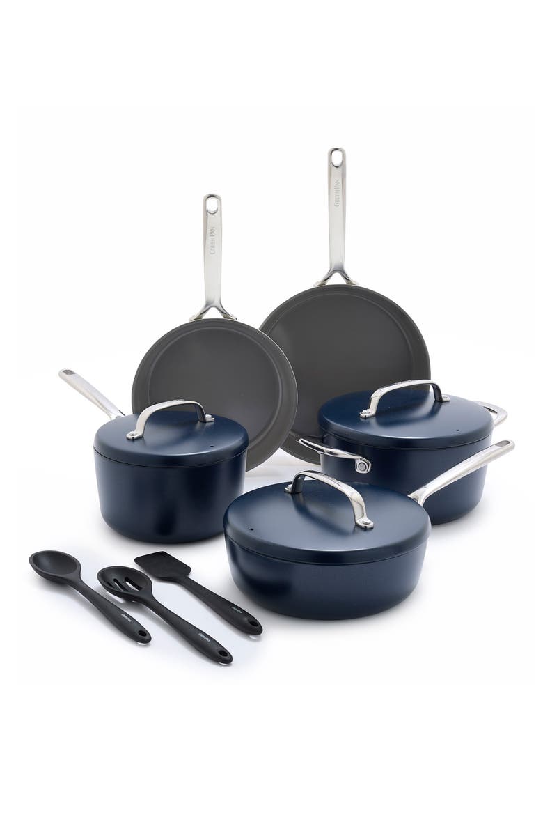 GP5 Infinite8 11-Piece Anodized Aluminum Ceramic Nonstick Cookware Set, Main, color, OXFORD BLUE