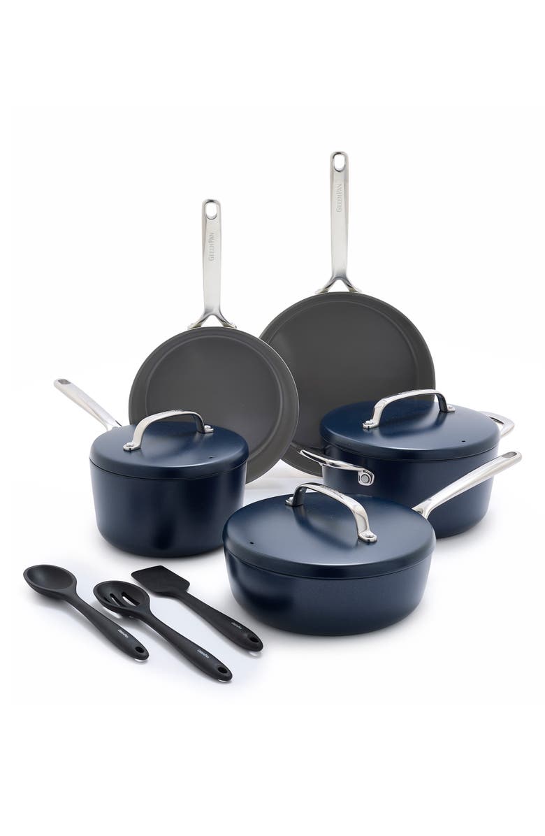GreenPan GP5 Infinite8 11-Piece Anodized Aluminum Ceramic Nonstick Cookware Set, Main, color, Oxford Blue
