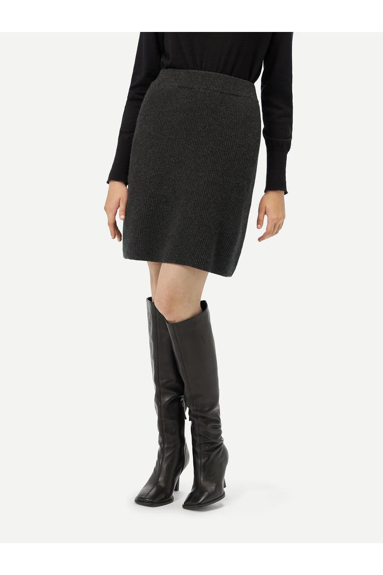 Cashmere Mini Skirt, Alternate, color, charcoal