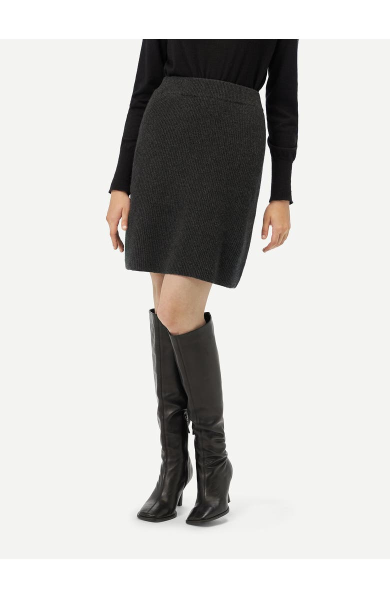 GOBI Mongolian Cashmere Cashmere Mini Skirt, Alternate, color, Charcoal