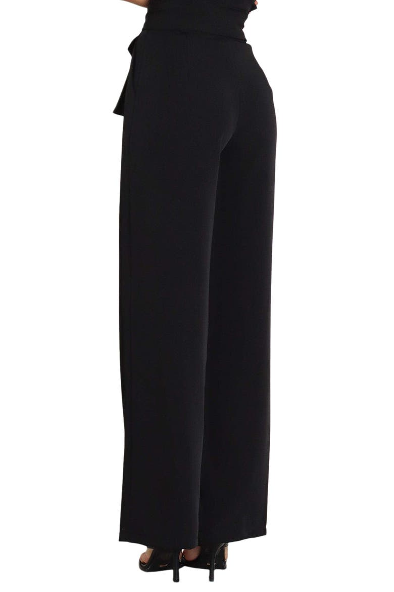 Kieran Tie Waist Wide Leg Pants, Alternate, color, BLACK
