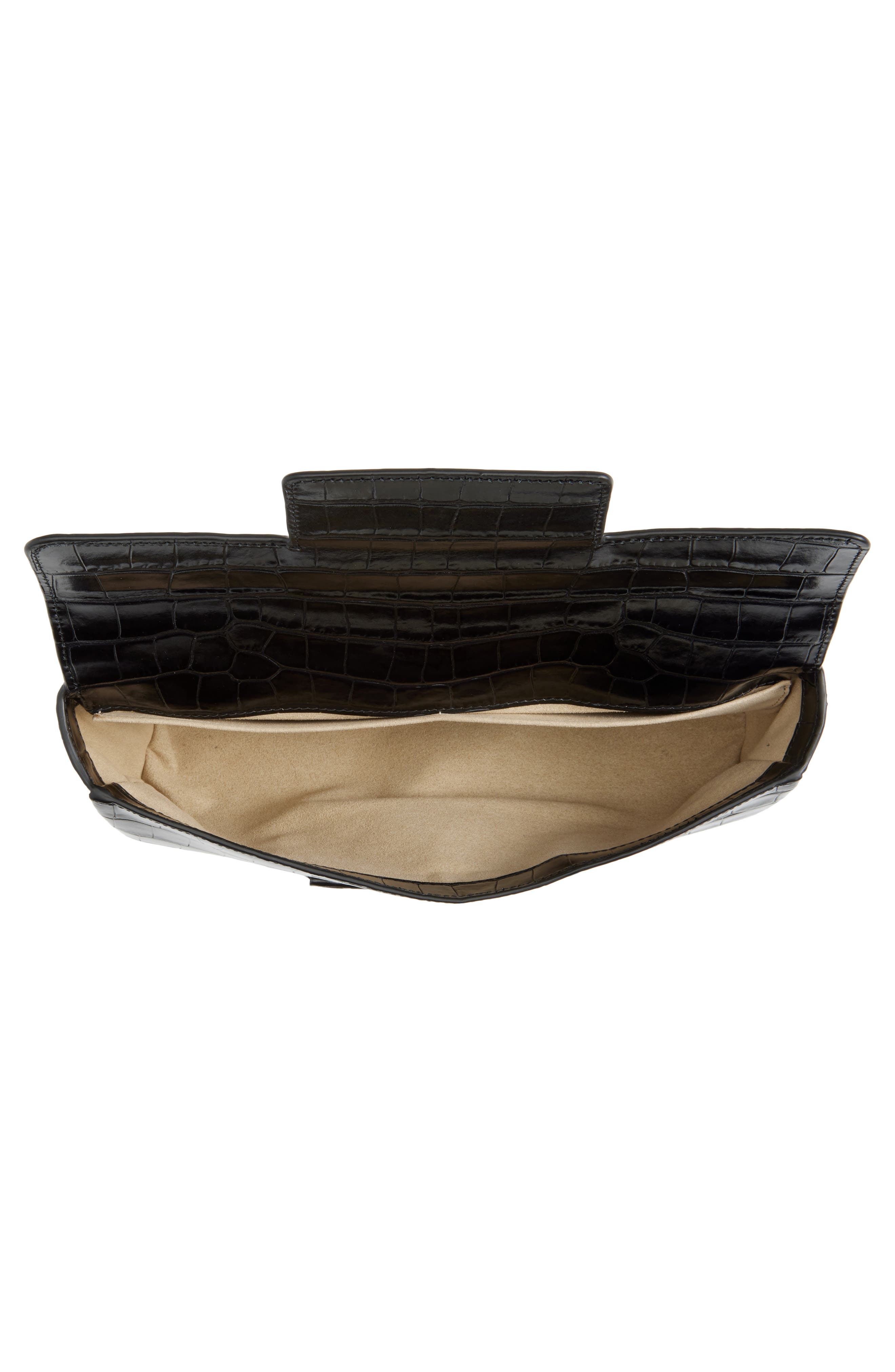 TOTEME Soft Croc Embossed Leather Clutch, Alternate, color, 