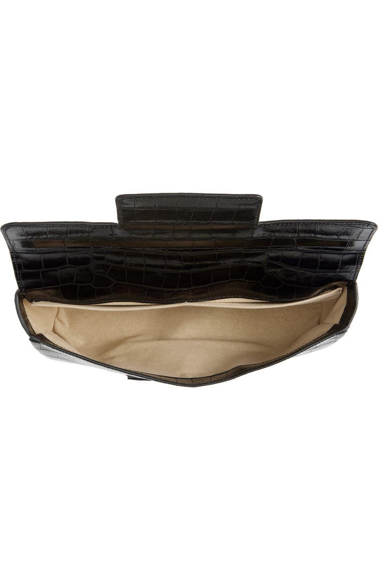 TOTEME Soft Croc Embossed Leather Clutch, Alternate, color,