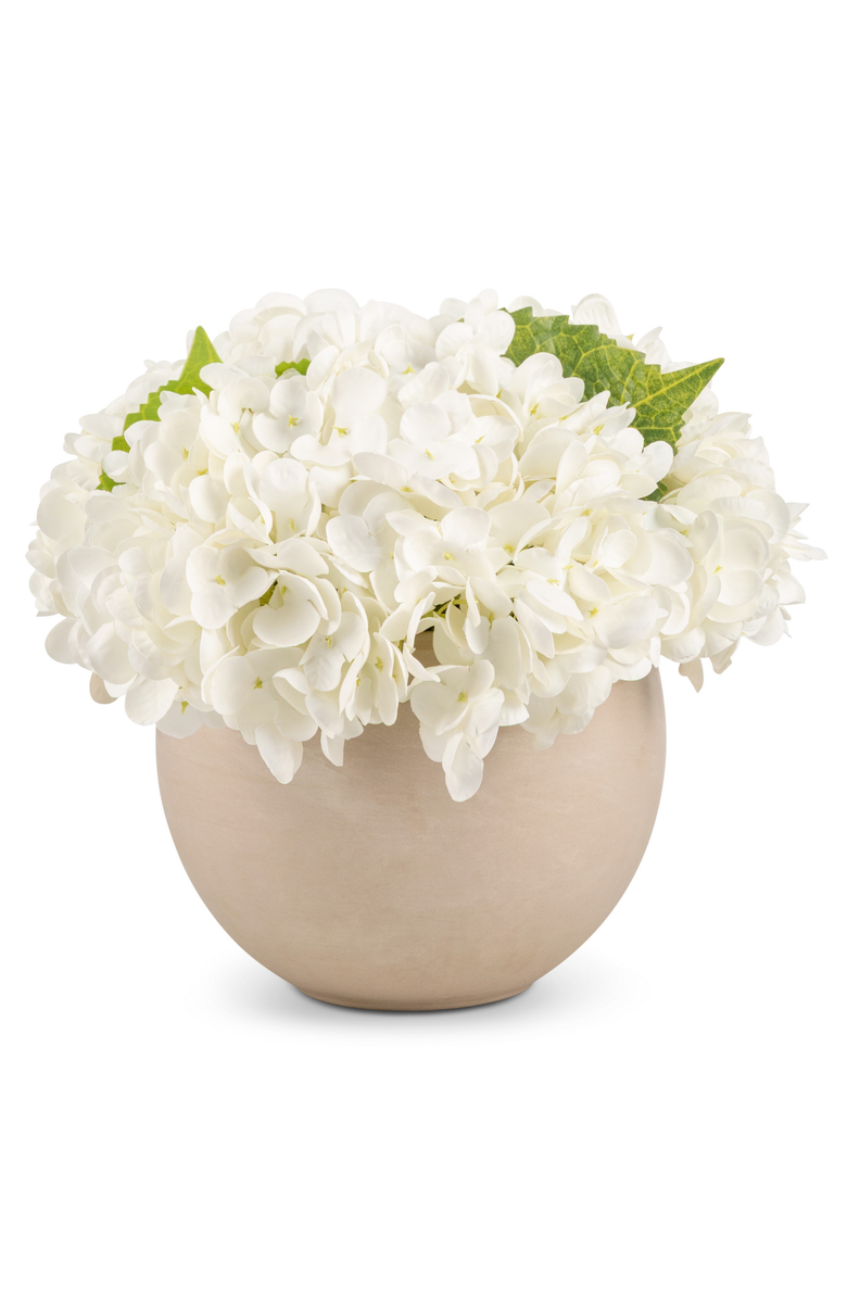 CocoBella Azalea RealTouch Hydrangea Arrangement, Main, color, Snow