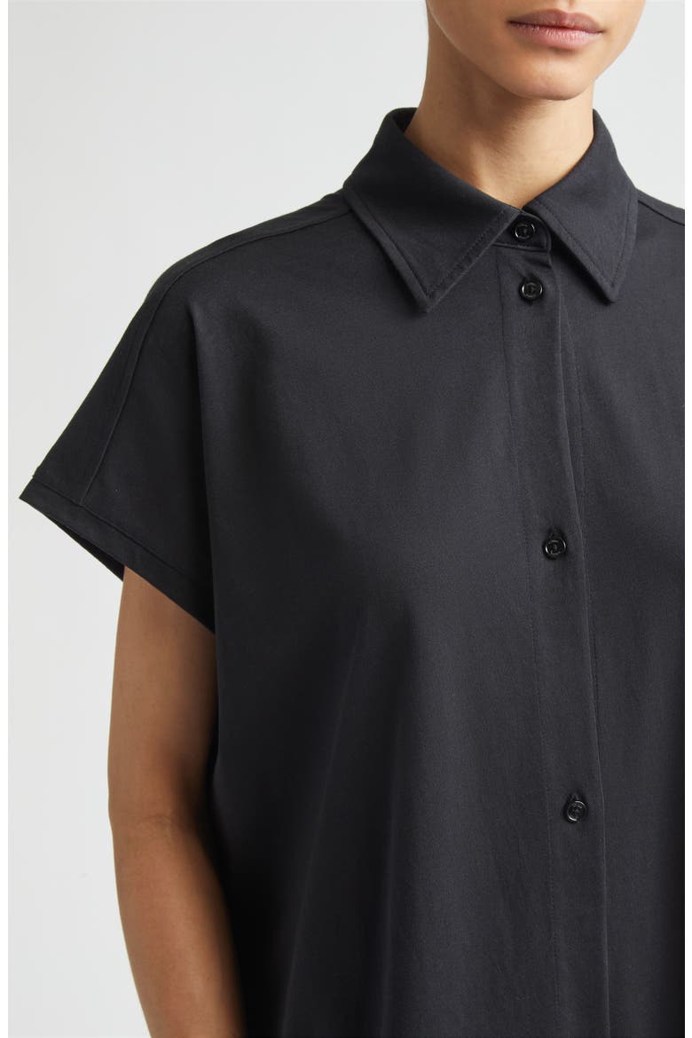 Organic Cotton Jersey Shirtdress, Alternate, color, BLACK