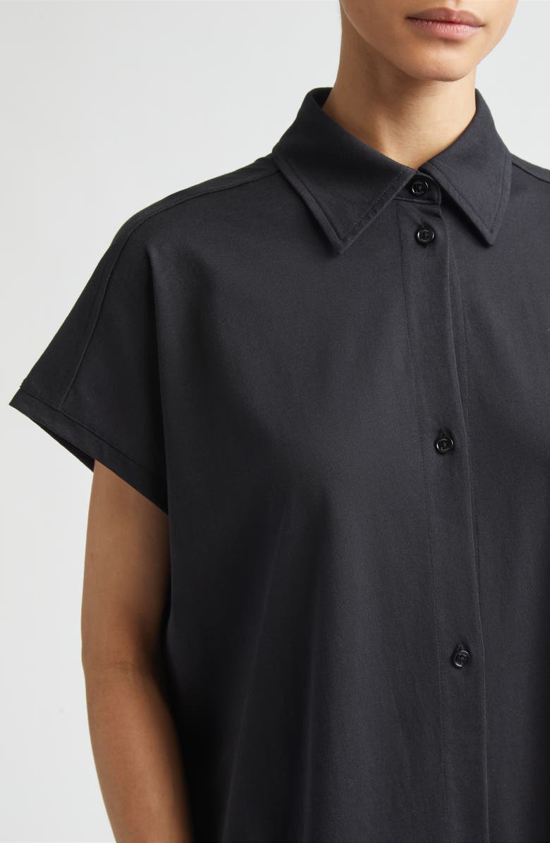 TOTEME Organic Cotton Jersey Shirtdress, Alternate, color, Black