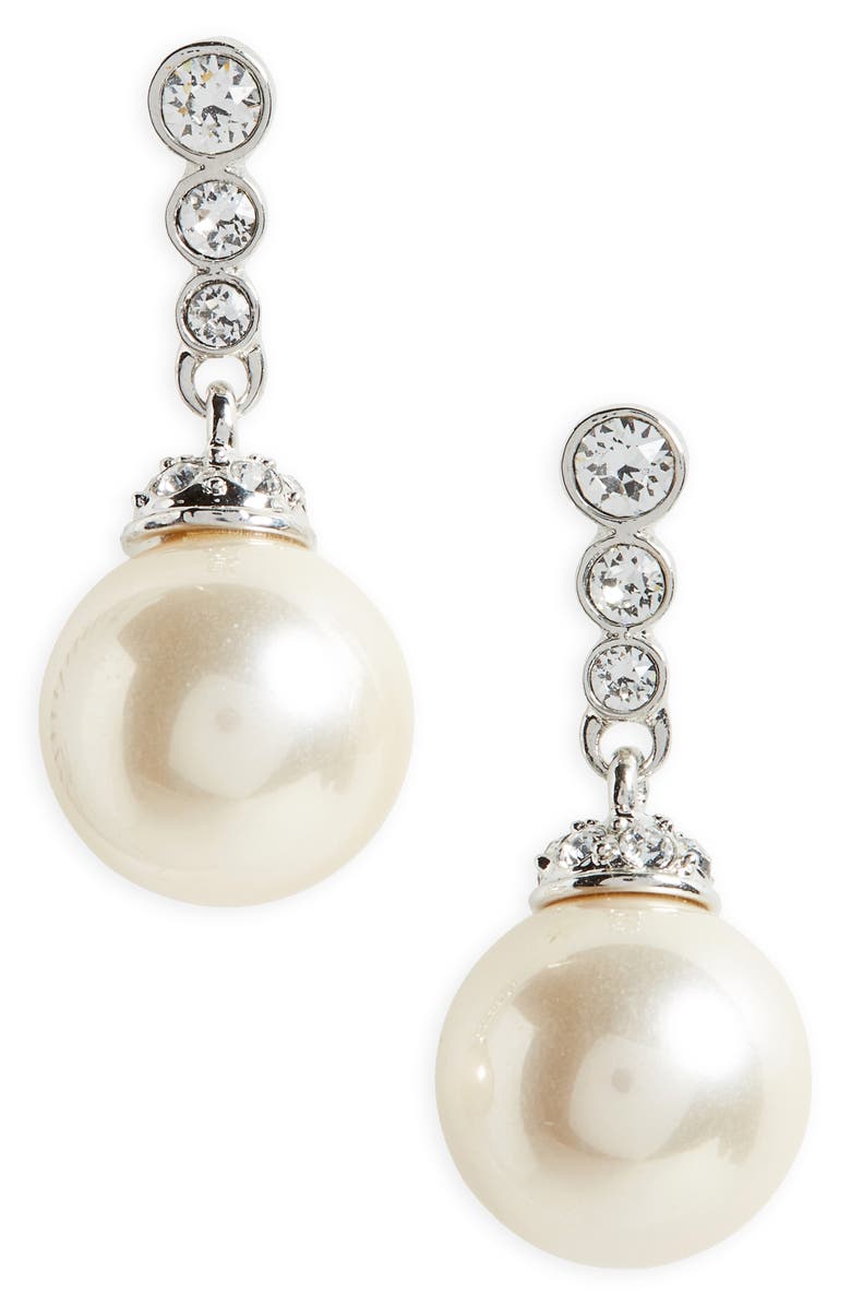 Nina Imitation Pearl Drop Earrings, Main, color,