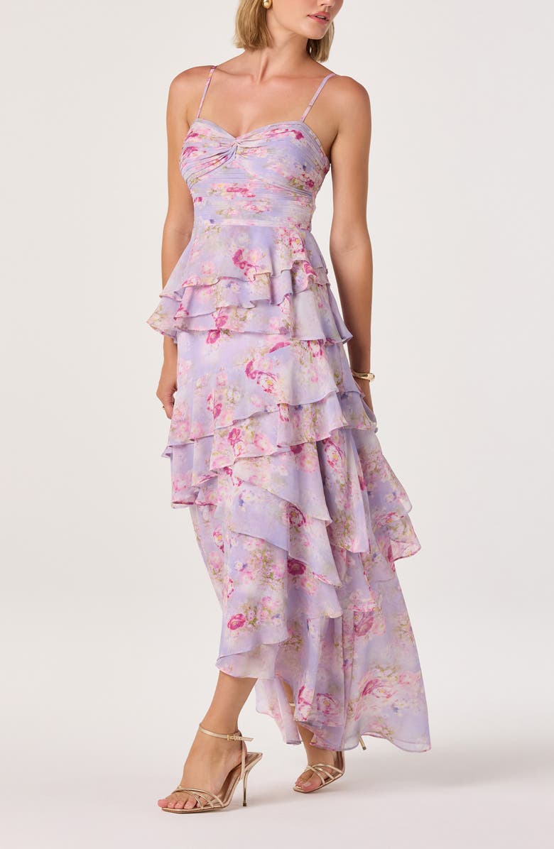 ASTR the Label Coline Floral High-Low Dress, Alternate, color, Lilac Floral