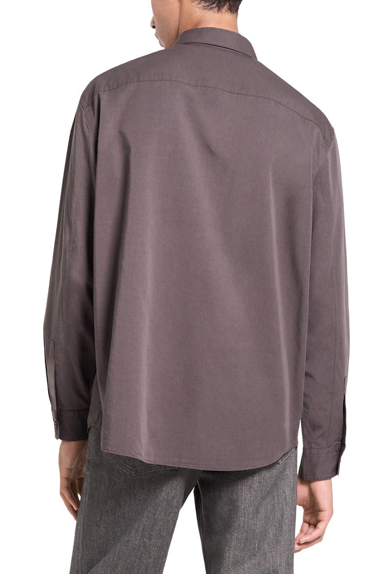 Weekend Solid Cotton Blend Button-Up Shirt, Alternate, color, CLASSIC BROWN