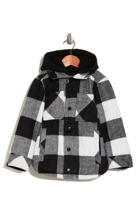 Buffalo Plaid Faux Shearling Lined Shacket (Baby)