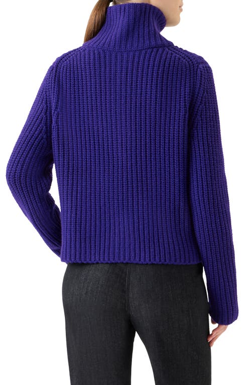 Akris Punto Chunky Virgin Wool & Cashmere Zip-up Cardigan In Purple