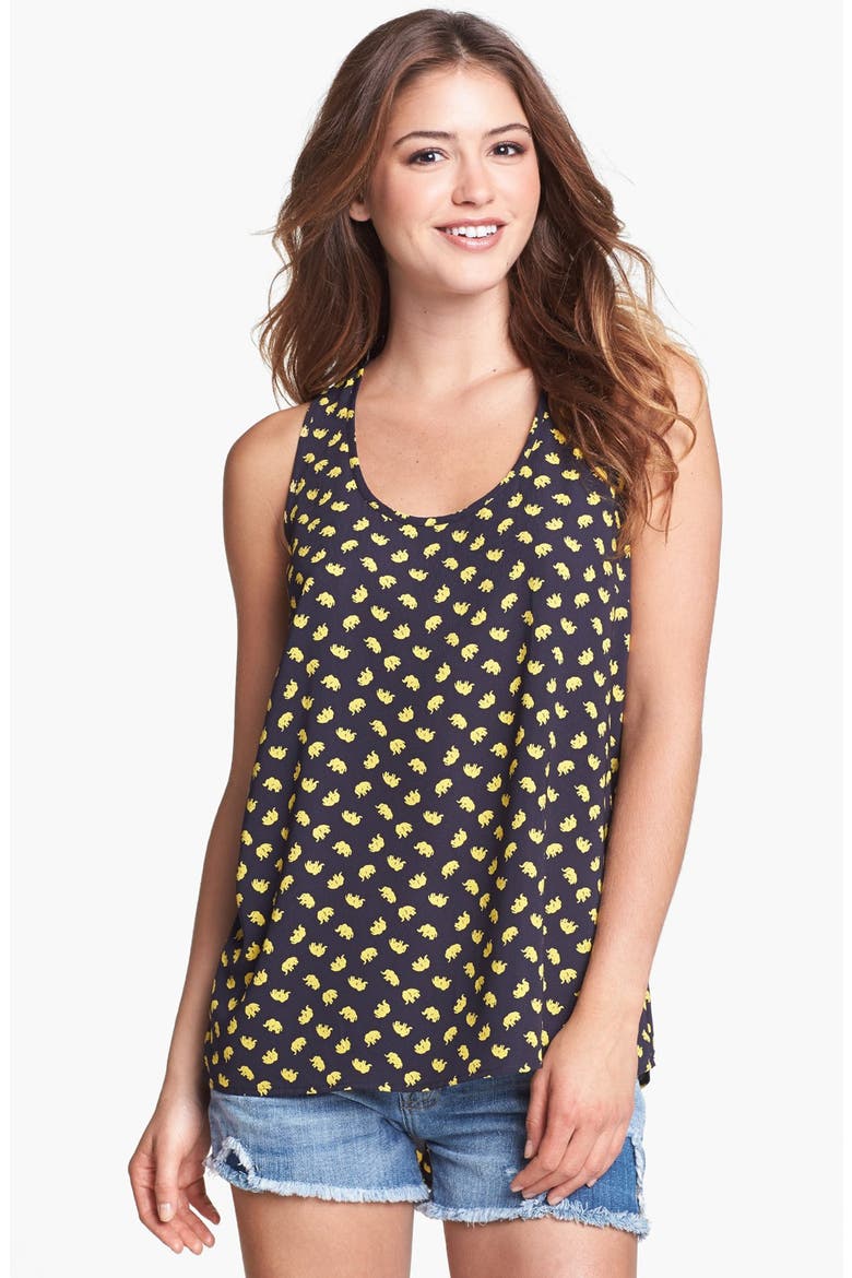 Racerback Tank, Main, color, YELLOW ELEPHANT PRINT