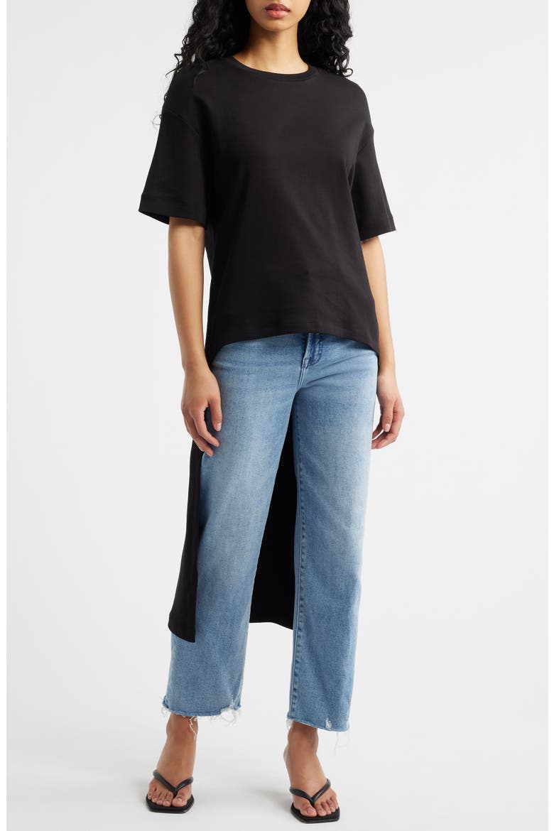 Iris T-Shirt Midi Dress, Main, color, BLACK