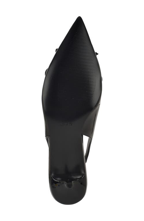 Nine West Evaa Slingback Pointed Toe Kitten Heel Pump In Black