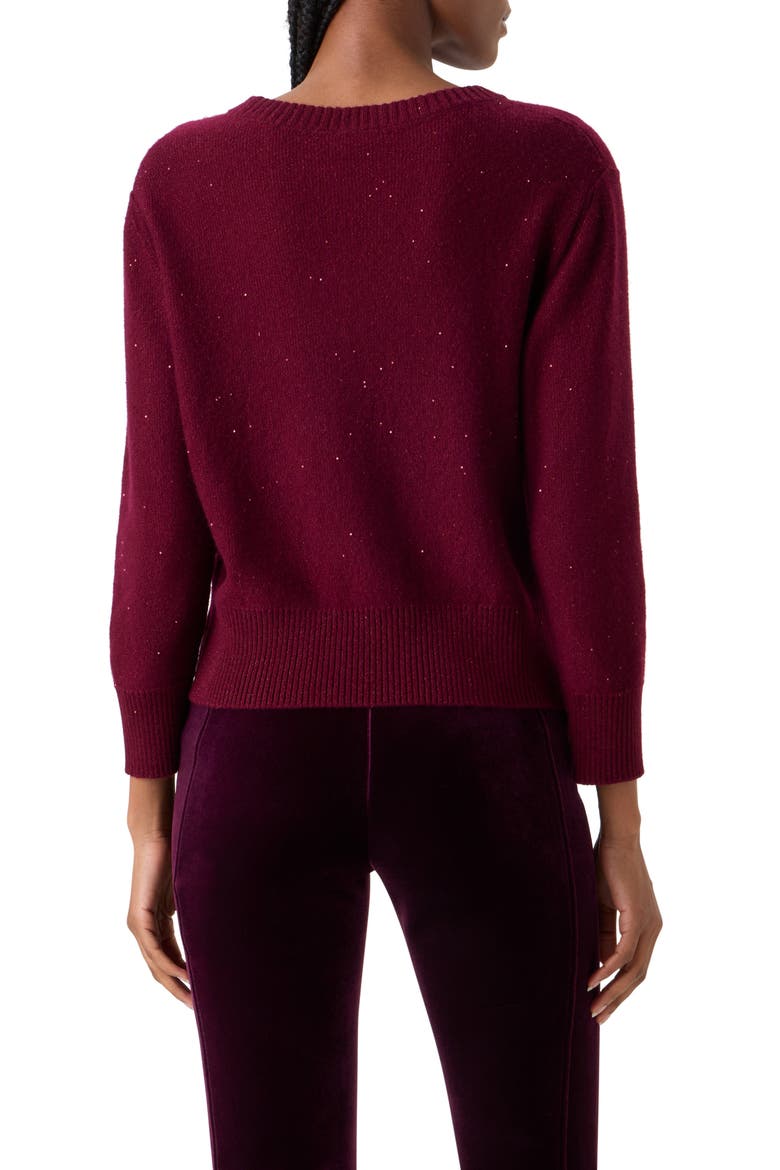 Sequin Cashmere Blend Sweater, Alternate, color, MERLOT RED