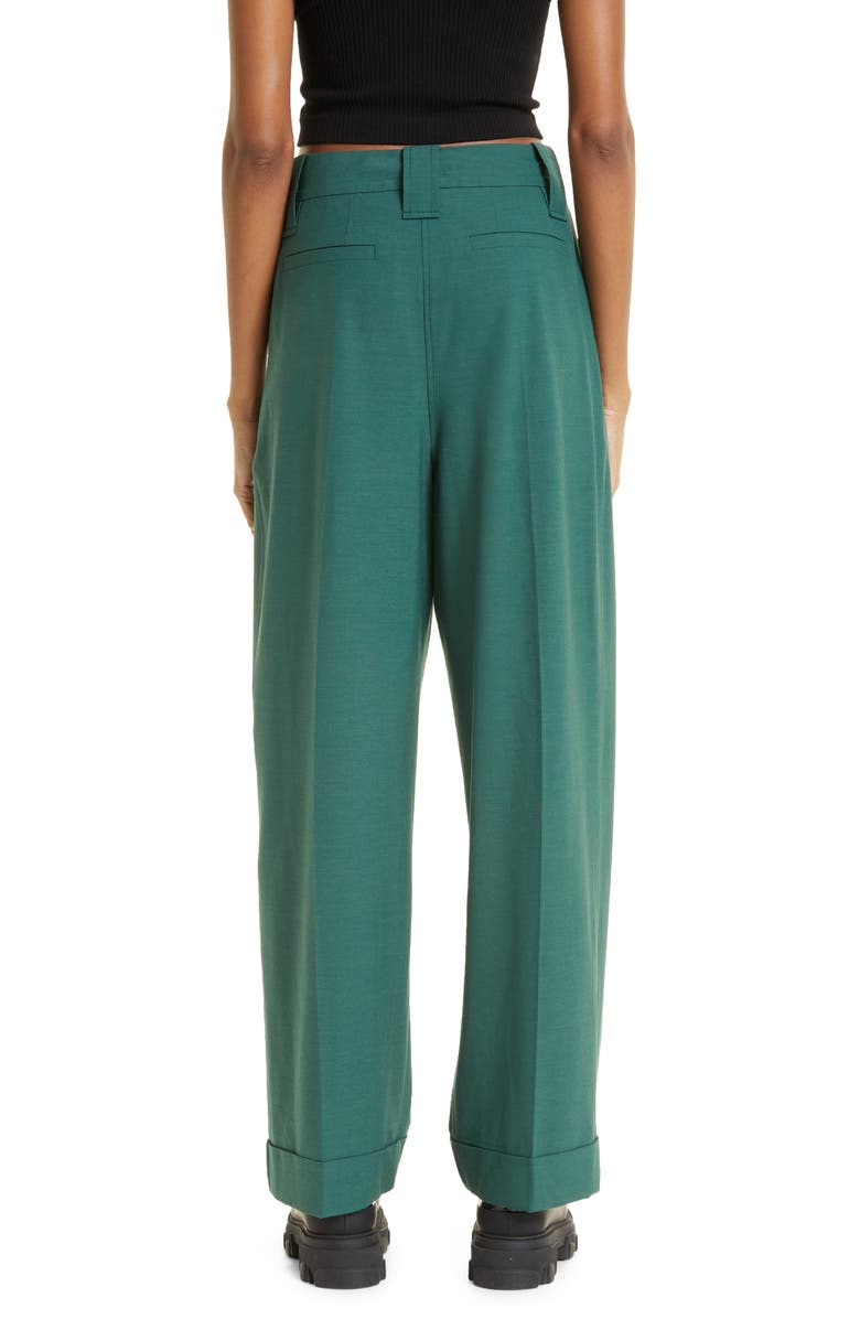 Ganni Pleat Cuff Pants, Alternate, color, 