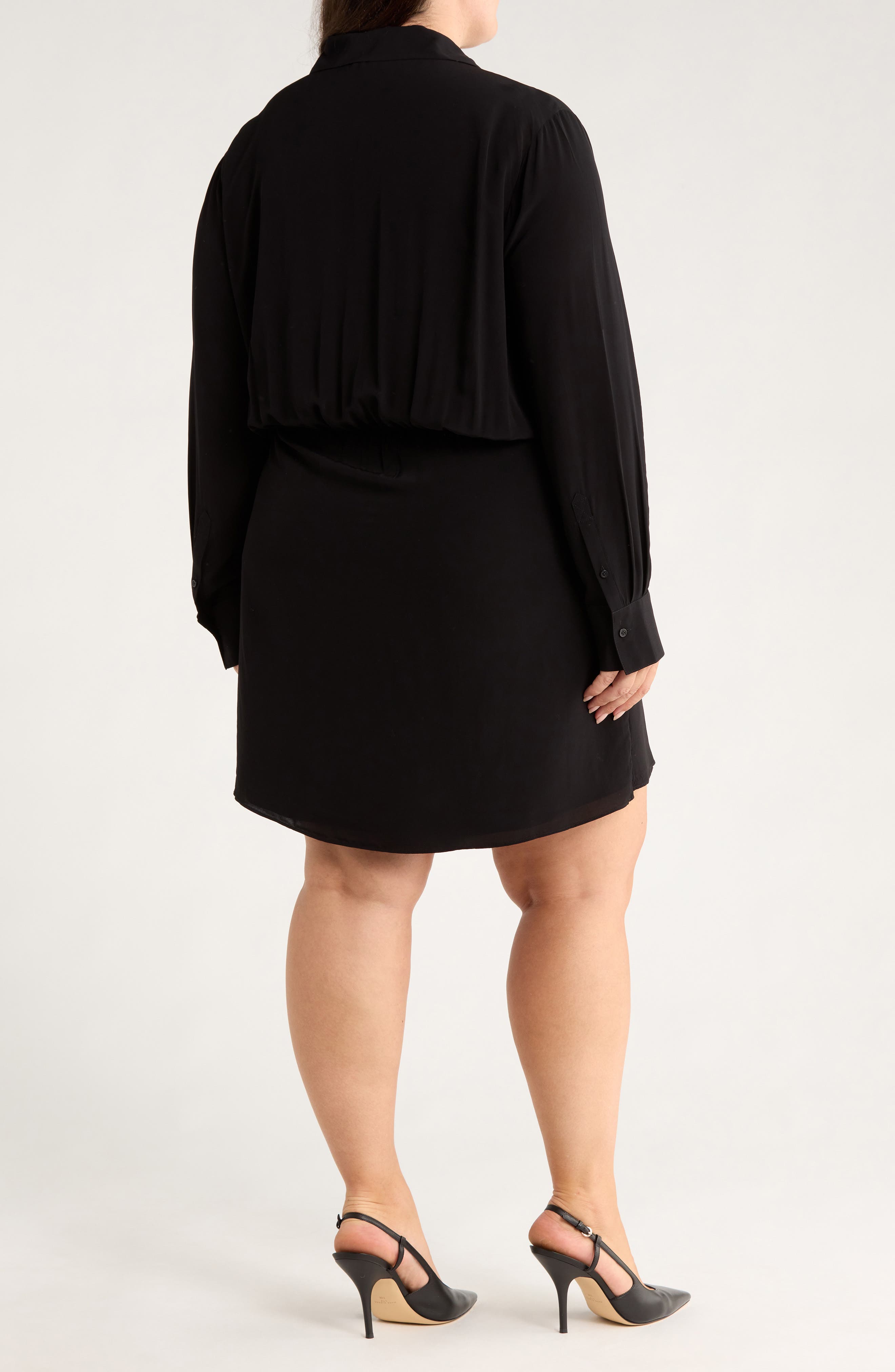 Long Sleeve Faux Wrap Dress - image 2