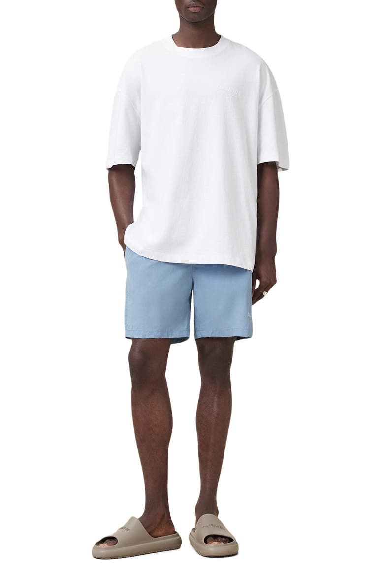 Underground Logo Print Swim Trunks, Alternate, color, BONDI BLUE