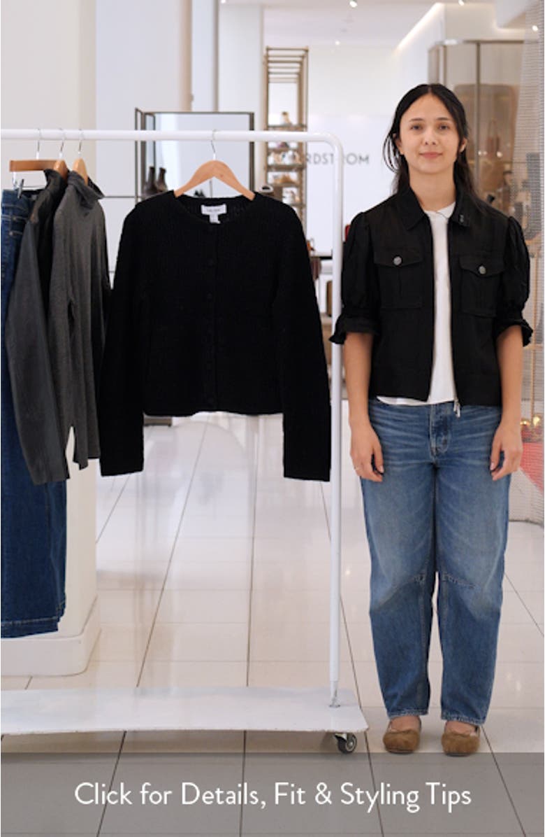 Wool & Alpaca Blend Rib Cardigan, sales video thumbnail