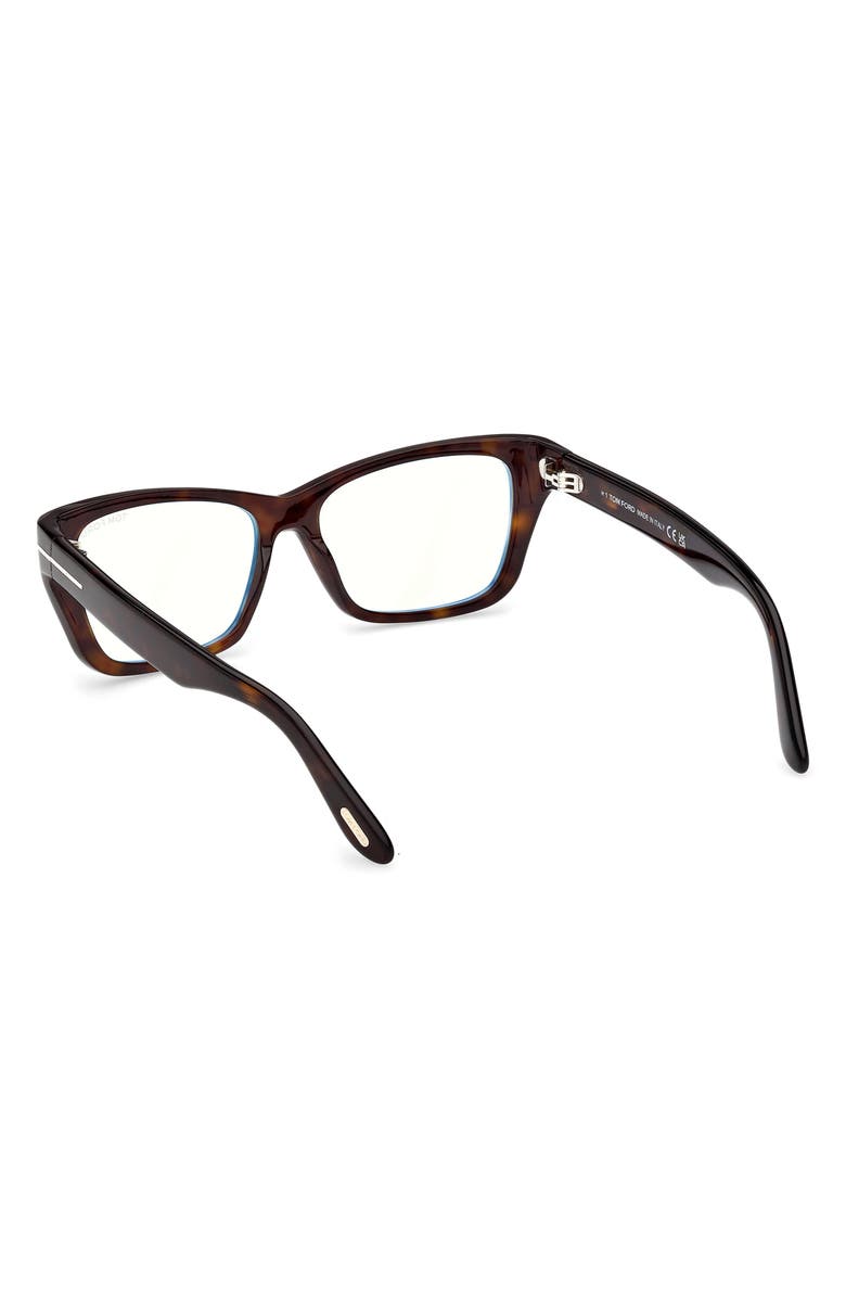 TOM FORD 54mm Butterfly Optical Glasses, Alternate, color, Shiny Classic Dark Havana