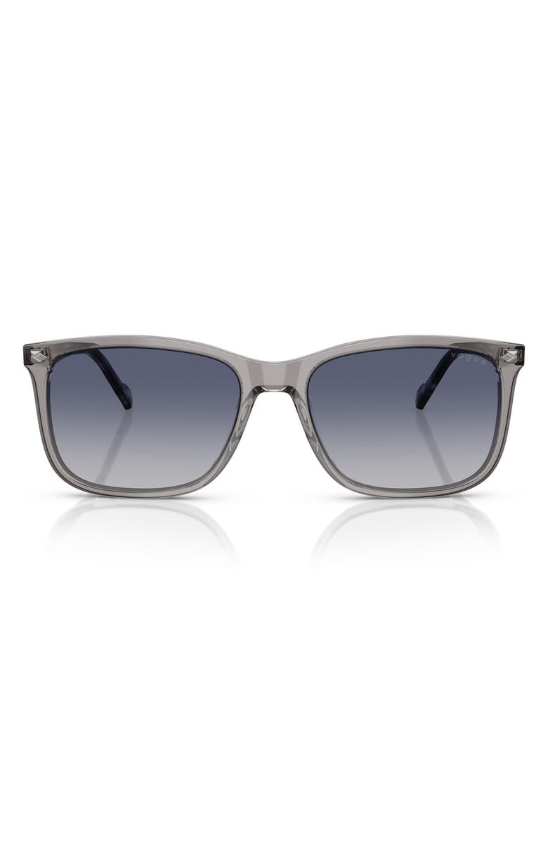 VOGUE 57mm Pillow Sunglasses, Main, color, Transparent Grey