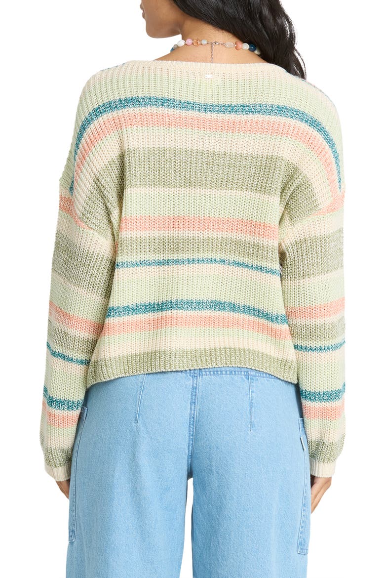 Stripe Marled Crop Sweater, Alternate, color, SMOKE GREEN