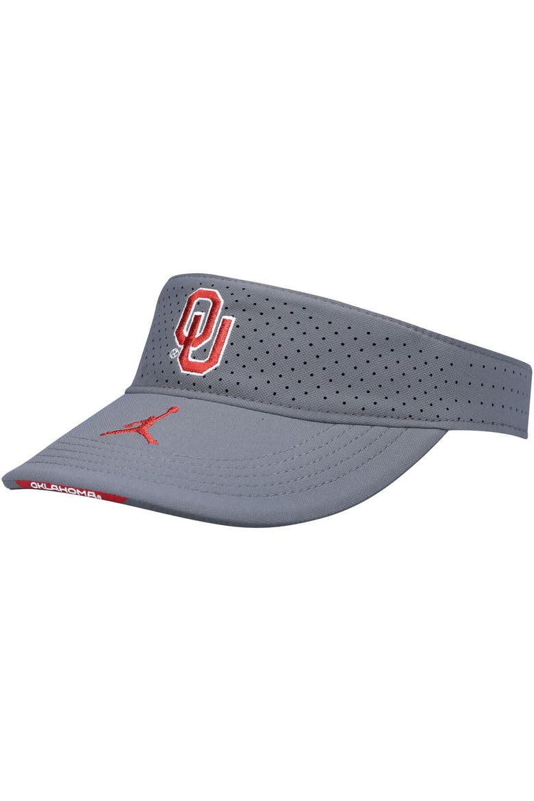 Men's Jordan Brand Gray Oklahoma Sooners 2021 Sideline Performance Visor, Alternate, color, Gray