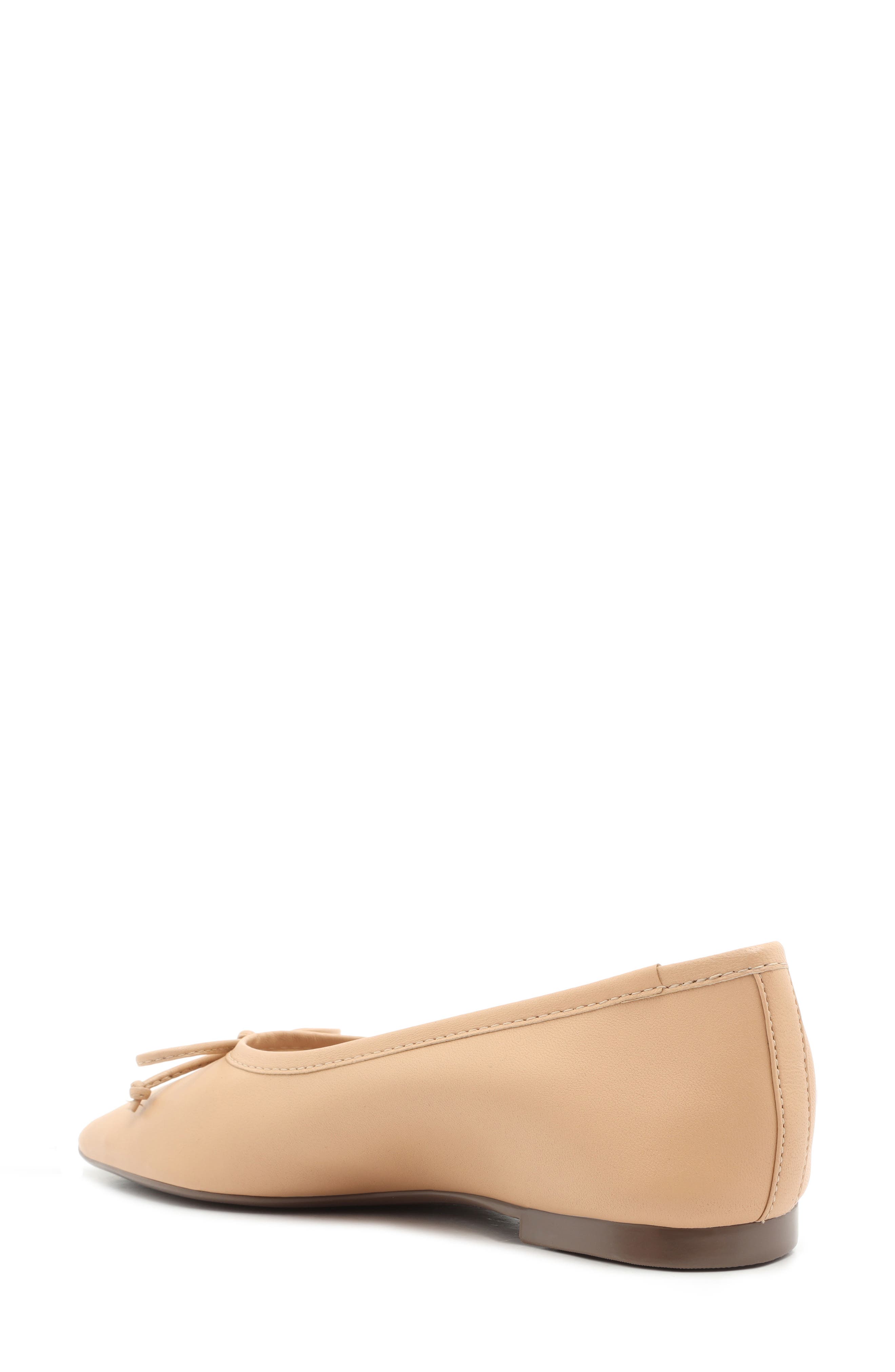 Arissa Square Toe Ballet Flat, Alternate, color, HONEY BEIGE LEATHER