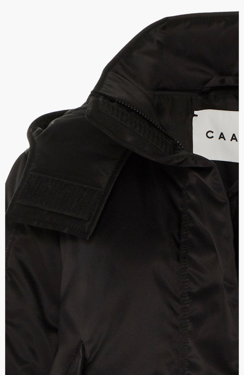 Caalo Sustainable Convertible Satin Down Coat In Black