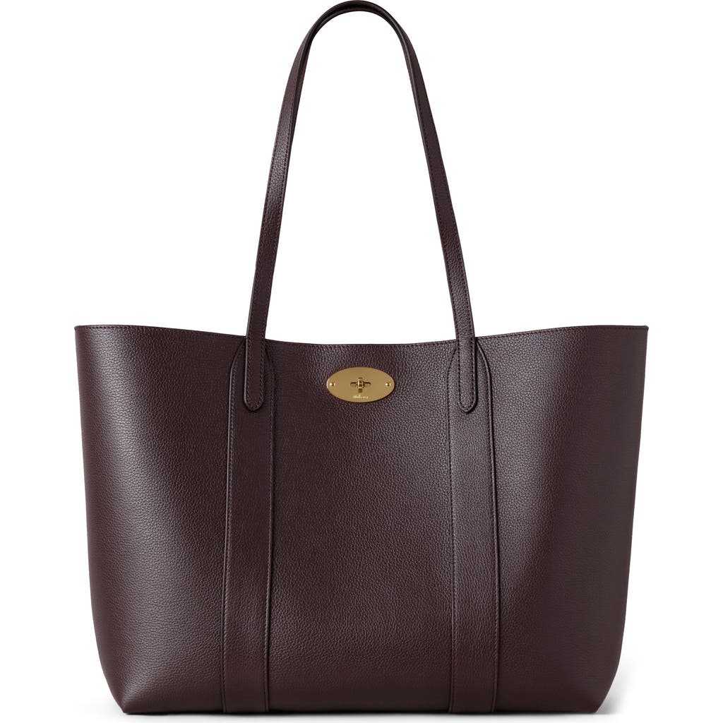 Mulberry Bayswater Small Bordeaux Tote Bag With Postmans Lock Closure In Leather Woman In Burgundy