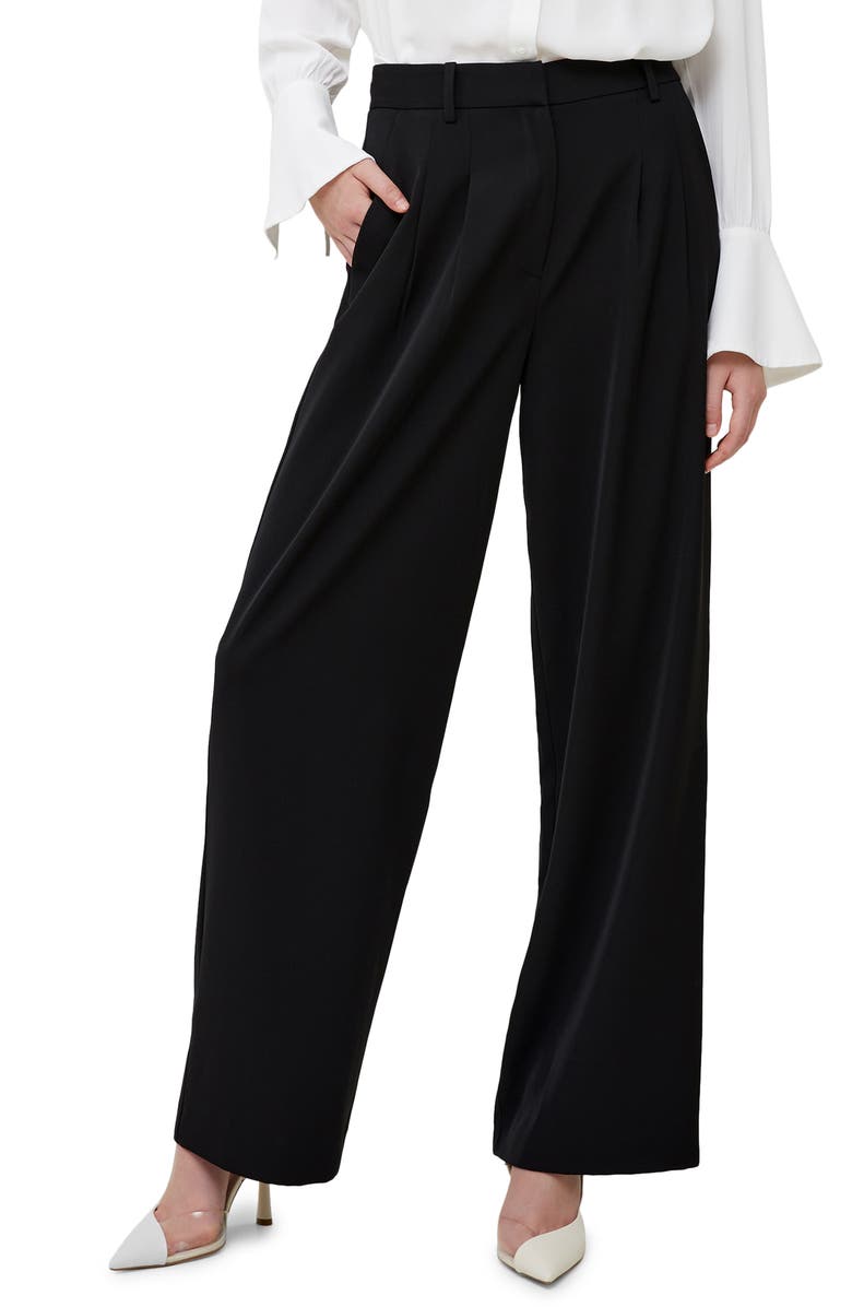 French Connection Harrie Wide Leg Suiting Pants, Main, color, 01-Blackout