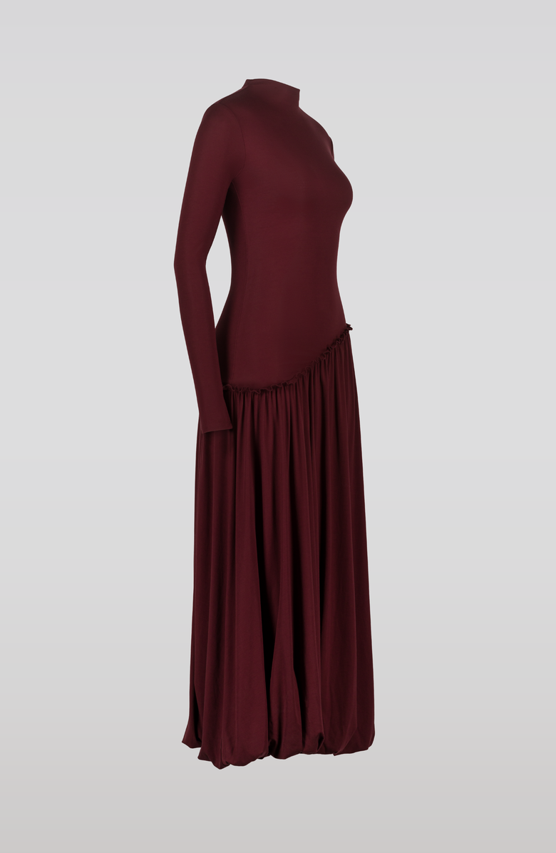 SAEMDI Asymmetric Hip Dress with Mock Neck, Alternate, color, 