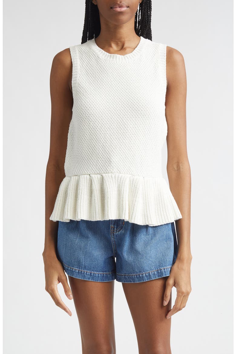 Nemyah Peplum Tank Sweater, Main, color, DOVE