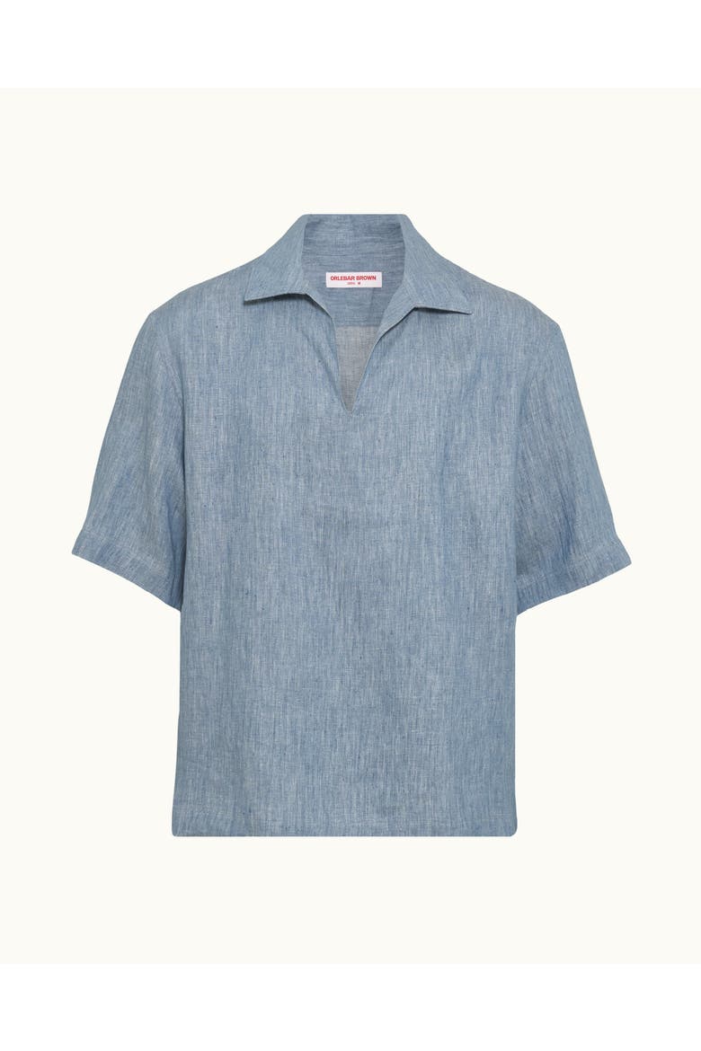 Vincent Linen Relaxed Fit Overhead Linen Shirt, Alternate, color, Bergamo Blue