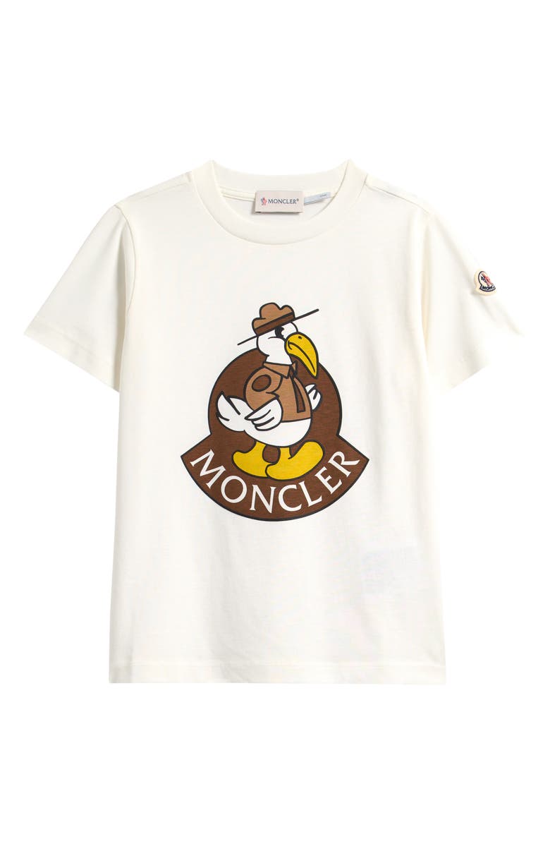 Moncler Kids' Monduck Graphic T-Shirt, Main, color, White