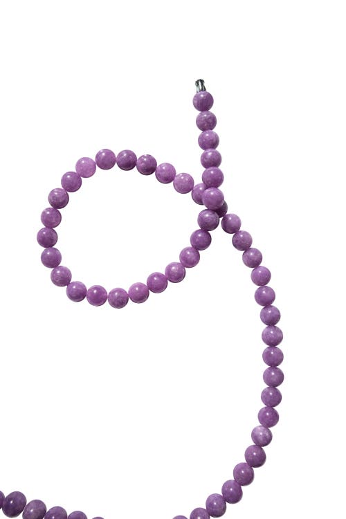 Seree Lilac Purple Jade Beaded Necklace In Purple