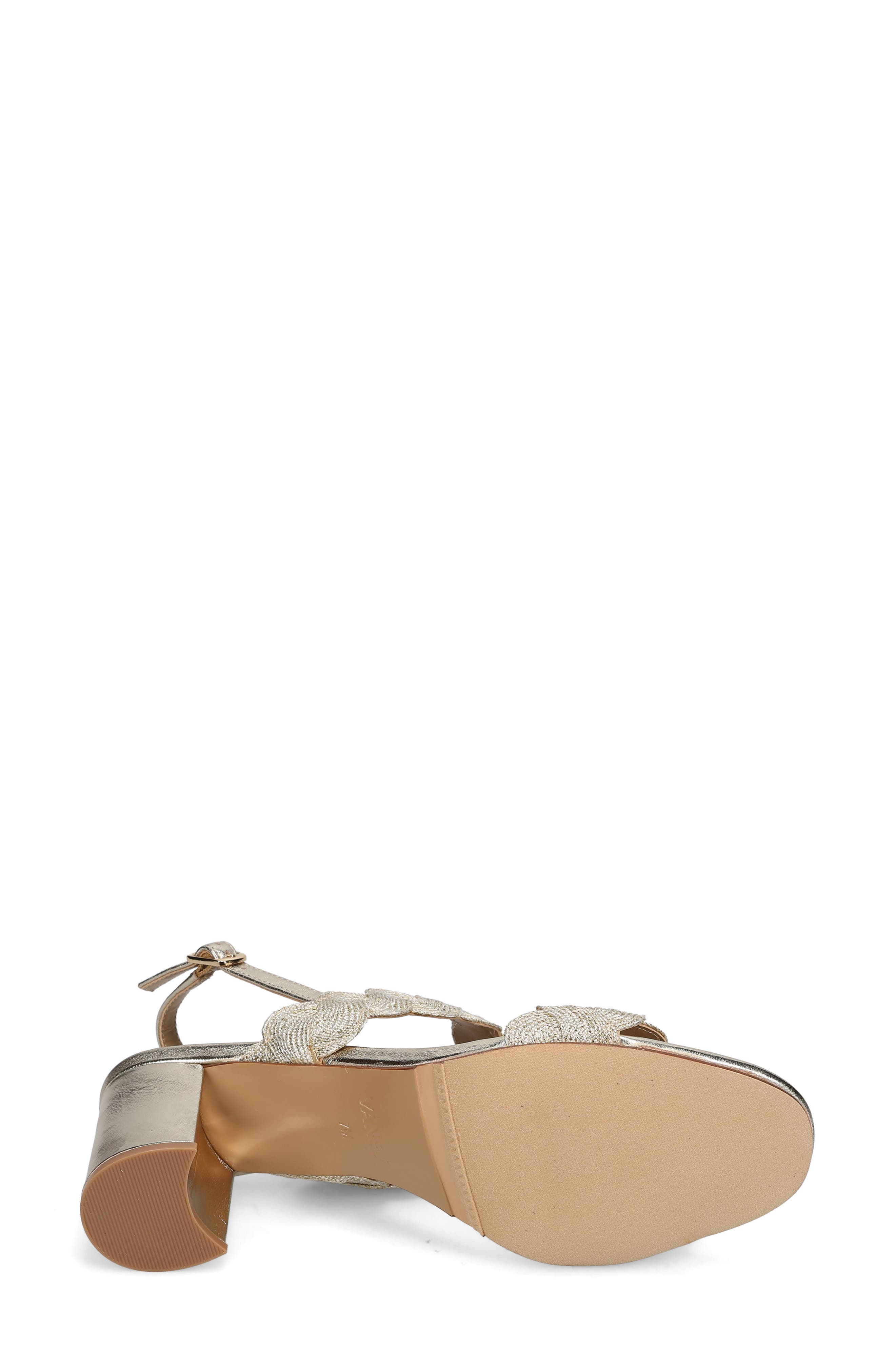 Lettie Sandal, Alternate, color, BEIGE/ PLATINO WEAVE FABRIC