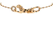 Pre-Owned Cartier Panthere De Cartier Bracelet 18K Yellow Gold with Diamonds, Black Enamel and Tsavorite