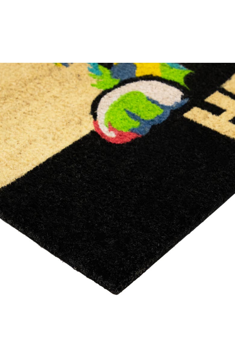 Northlight Ivory and Black "Hello" Multicolor Dog Outdoor Coir Doormat 18" x 30", Alternate, color, Multi